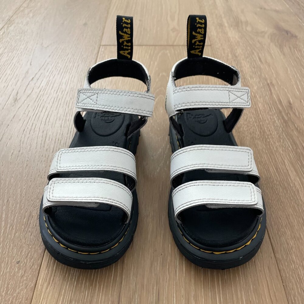 Dr. Martens Shoes Junior 13 Klaire Leather Strap Sandals White T Lamper Doc - Picture 5 of 16